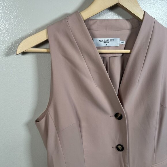 MM Lafleur Cassandra Dress Size 4 Blush Neutral OrigamiTech Midi Career Work - Picture 5 of 8